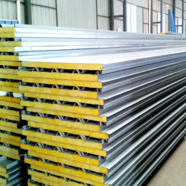 工厂价格防火玻璃羊毛墙屋顶隔板三明治面板