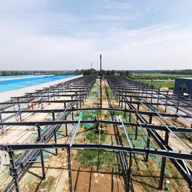 热销售预制钢框架结构架构机库施工